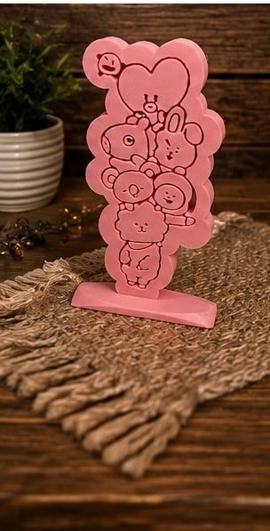 Pink stacked animal figurine decoration
