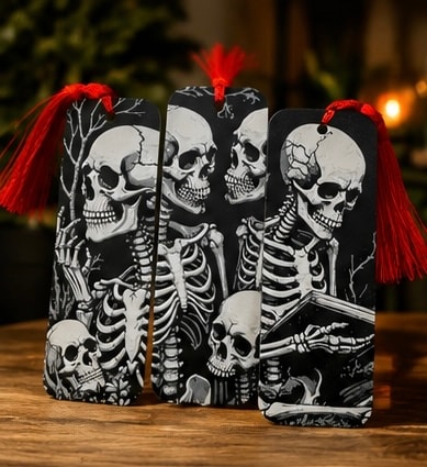Skeleton anatomy candles red tassel decoration