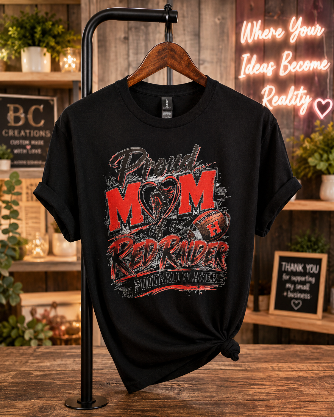 Proud mom red raider football player shirt
