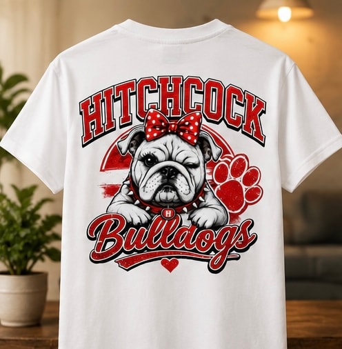 Hitchcock bulldogs graphic tee white