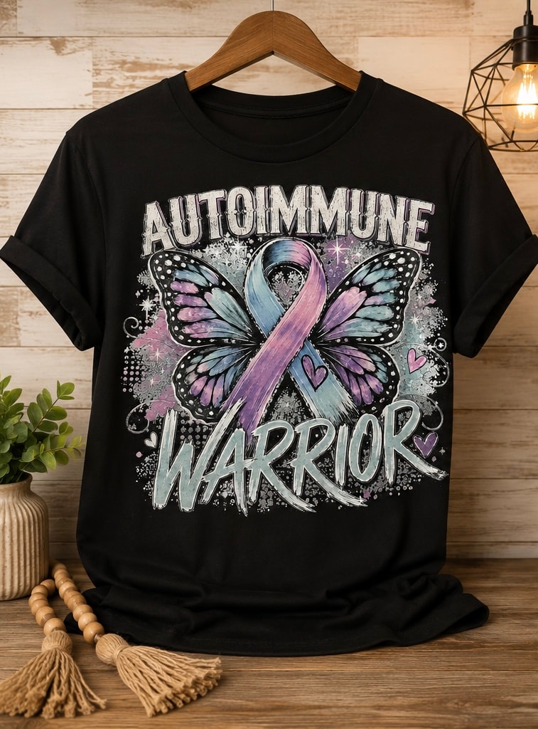 Autoimmune warrior butterfly awareness shirt